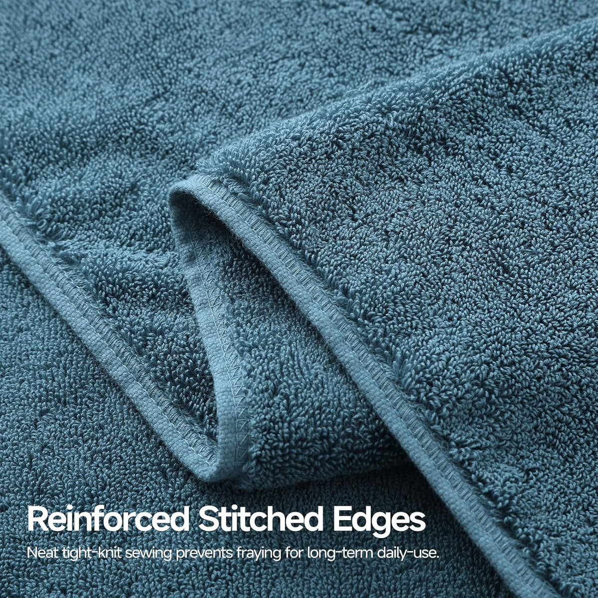 REDKISS Large Bath Towels, 100% Cotton, 31x63 in,Heavyweight 760G, Highly Absorbent & Quick Dry, Super Soft Luxury Shower Towels for Bathroom,Hotel Collection - Blue