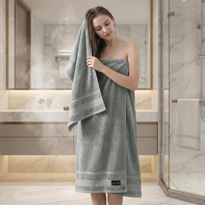 REDKISS Large Bath Towels, 100% Cotton, 31x63 in,Heavyweight 760G, Highly Absorbent & Quick Dry, Super Soft Luxury Shower Towels for Bathroom,Hotel Collection - Blue