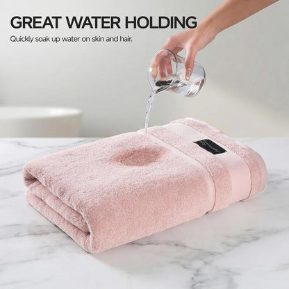 REDKISS Large Bath Towels, 100% Cotton, 31x63 in,Heavyweight 760G, Highly Absorbent & Quick Dry, Super Soft Luxury Shower Towels for Bathroom,Hotel Collection - Blue