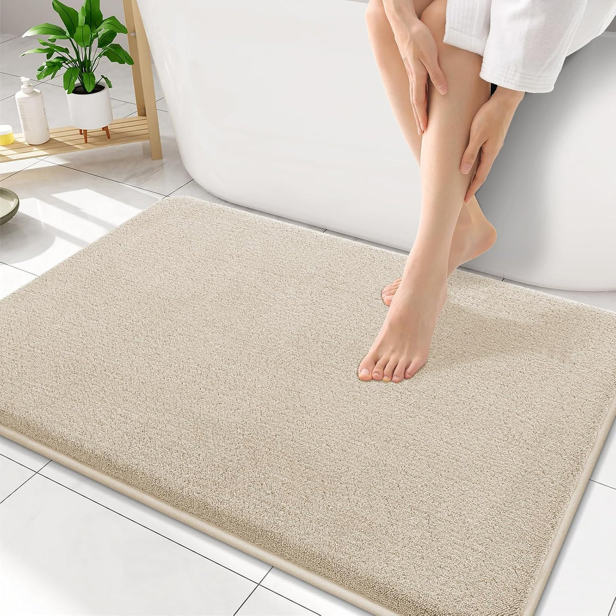 Memory Foam Bath Mat 30x20, Extra Soft Absorbent Bathroom Rugs - Colors A