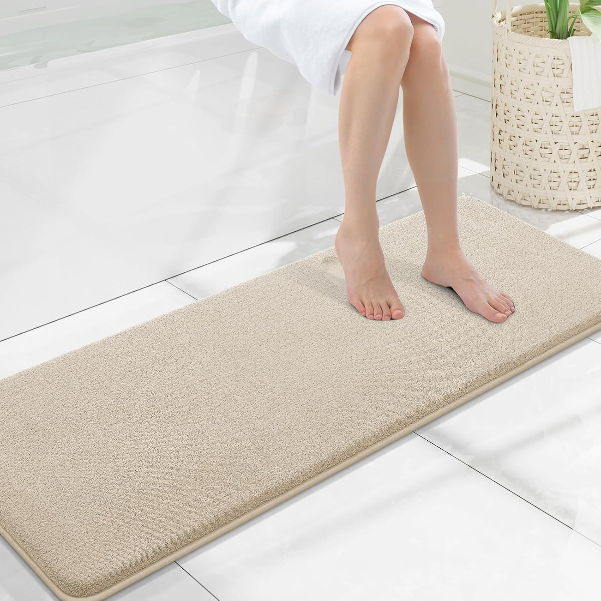 Memory Foam Bath Mat 30x20, Extra Soft Absorbent Bathroom Rugs - Colors A