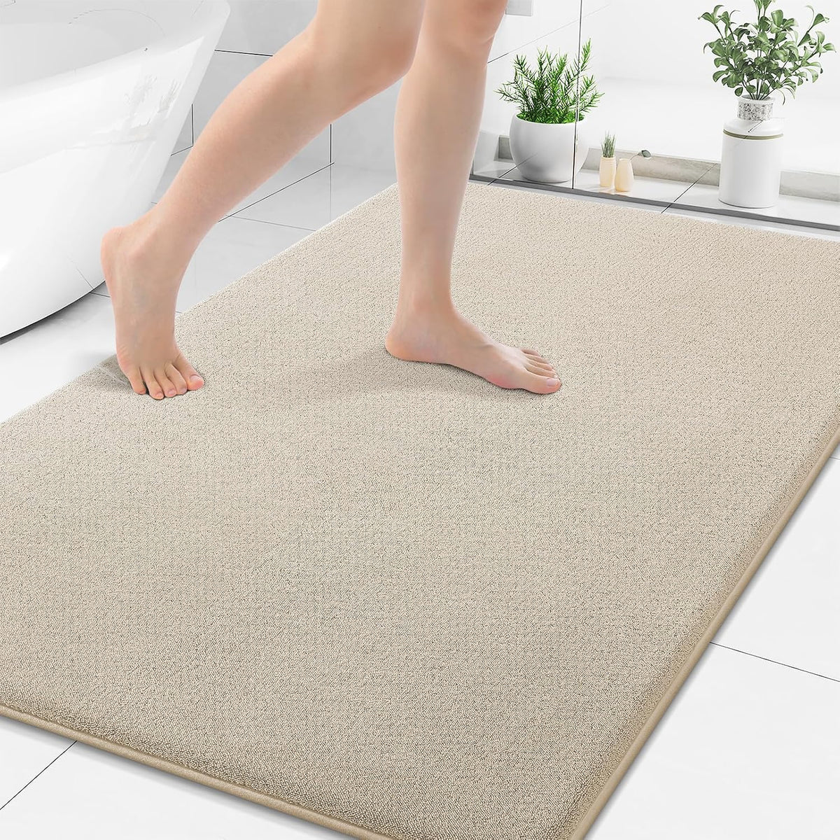 Memory Foam Bath Mat 30x20, Extra Soft Absorbent Bathroom Rugs - Colors A