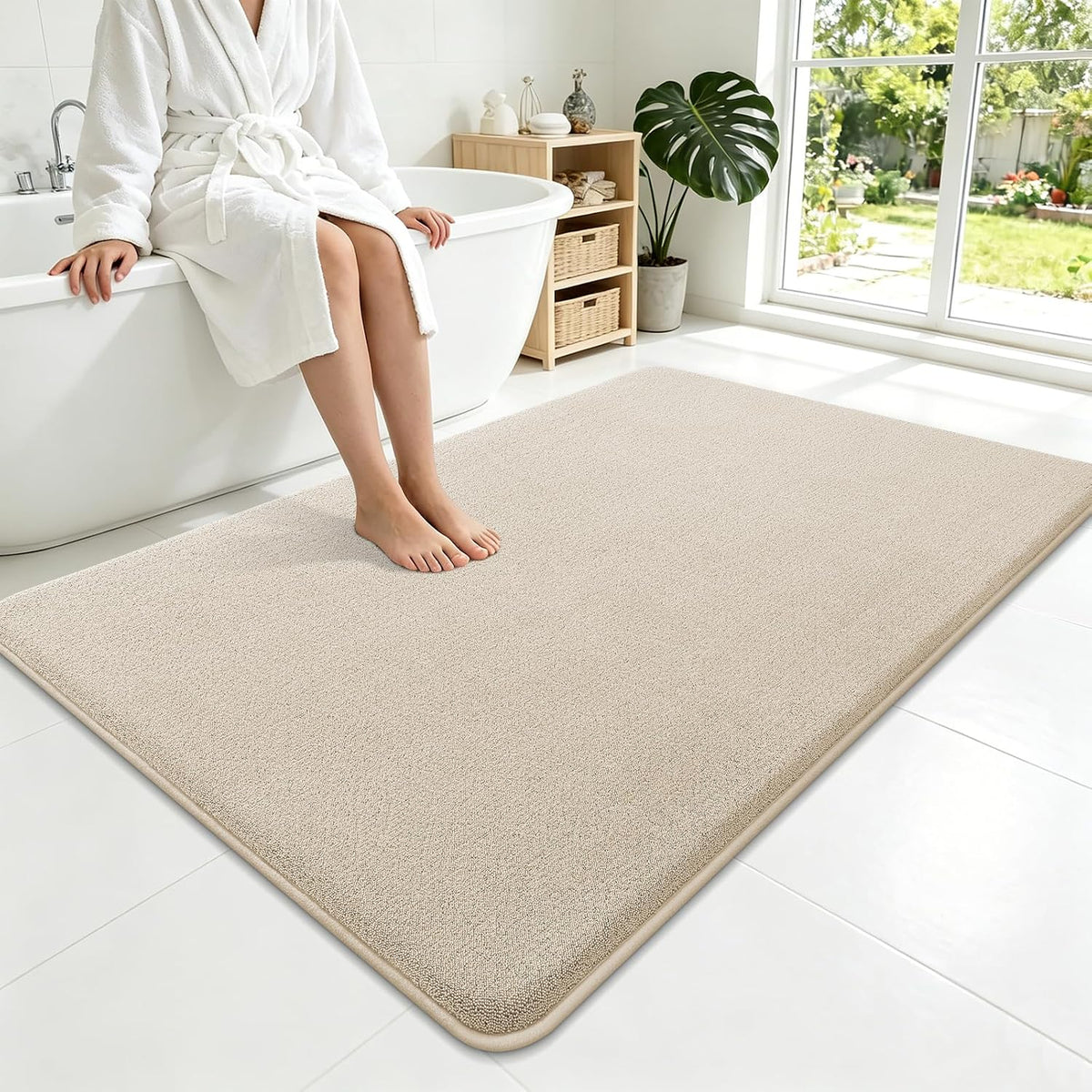 Memory Foam Bath Mat 30x20, Extra Soft Absorbent Bathroom Rugs - Colors A