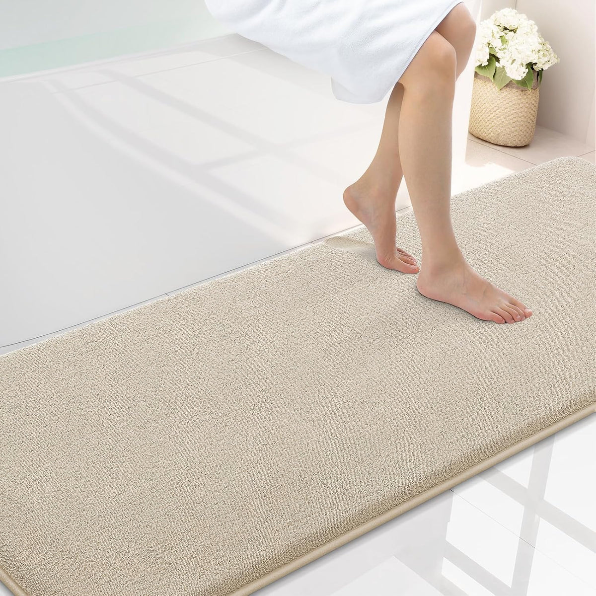 Memory Foam Bath Mat 30x20, Extra Soft Absorbent Bathroom Rugs - Colors A