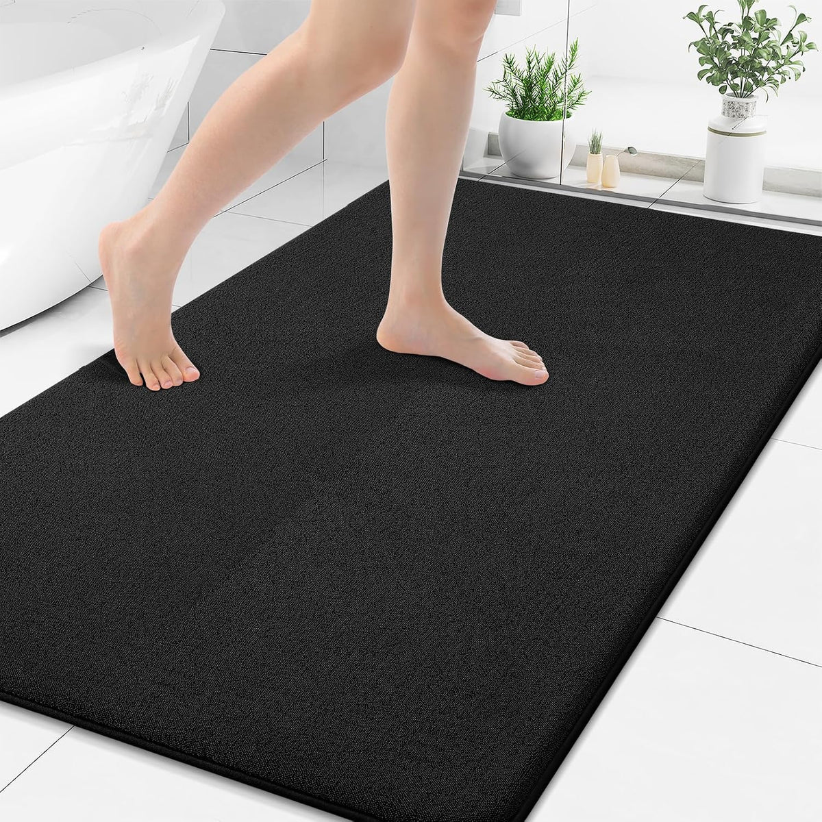 Memory Foam Bath Mat 30x20, Extra Soft Absorbent Bathroom Rugs - Colors A