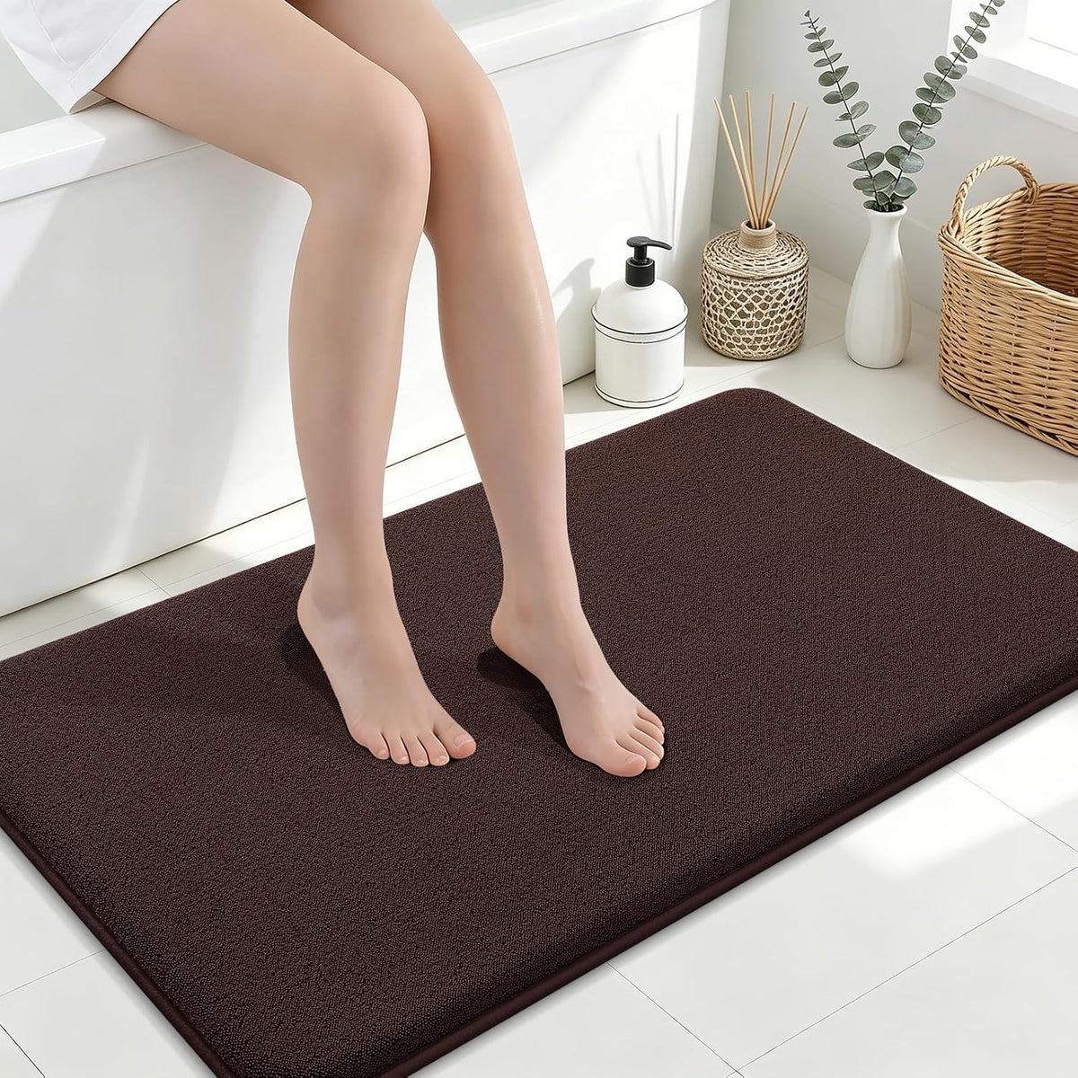 Memory Foam Bath Mat 30x20, Extra Soft Absorbent Bathroom Rugs - Colors A