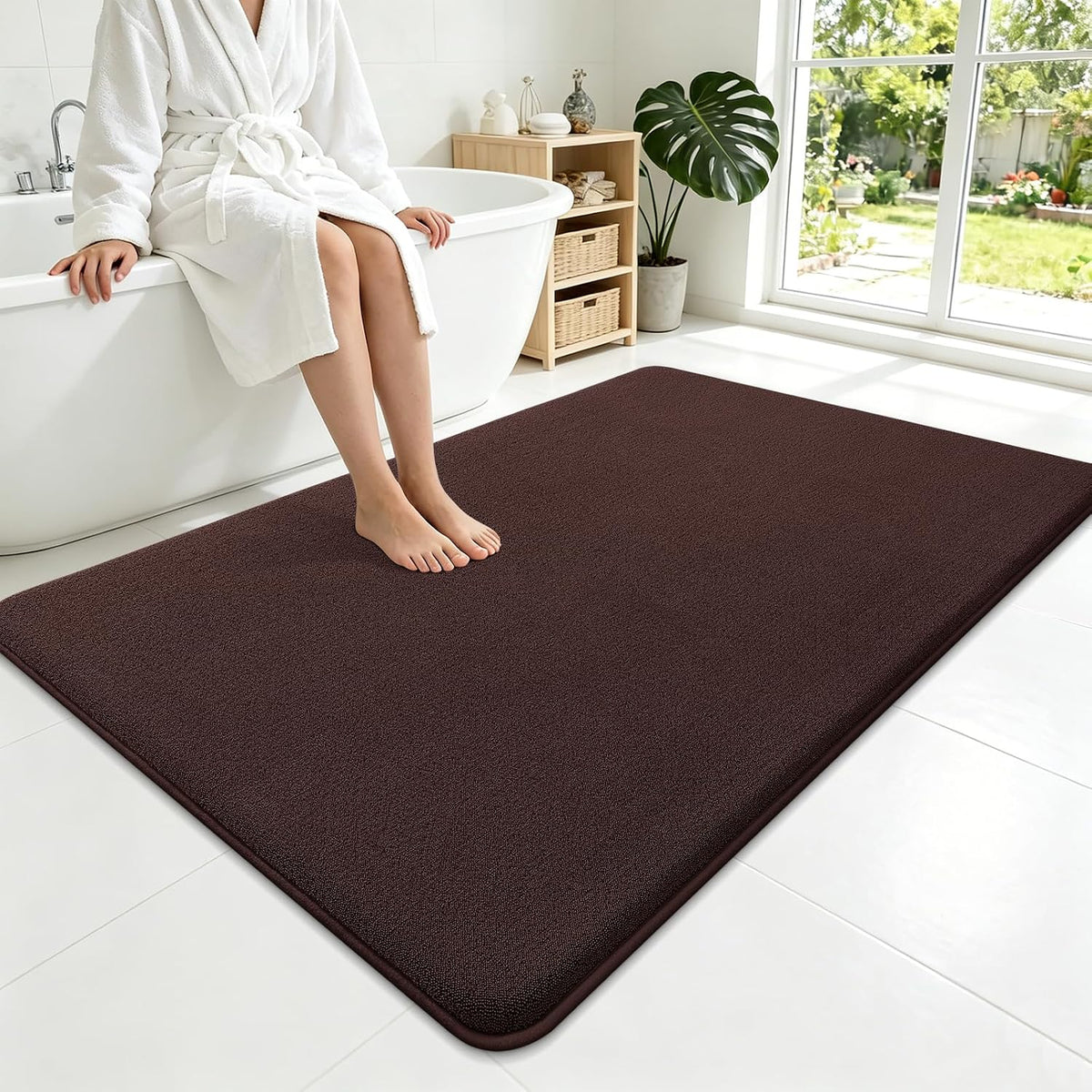 Memory Foam Bath Mat 30x20, Extra Soft Absorbent Bathroom Rugs - Colors A