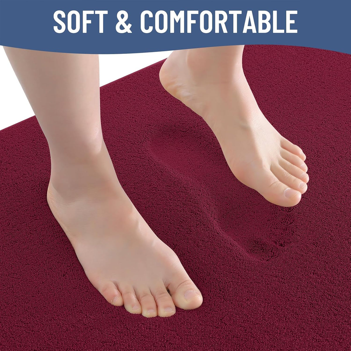 Memory Foam Bath Mat 30x20, Extra Soft Absorbent Bathroom Rugs - Colors A