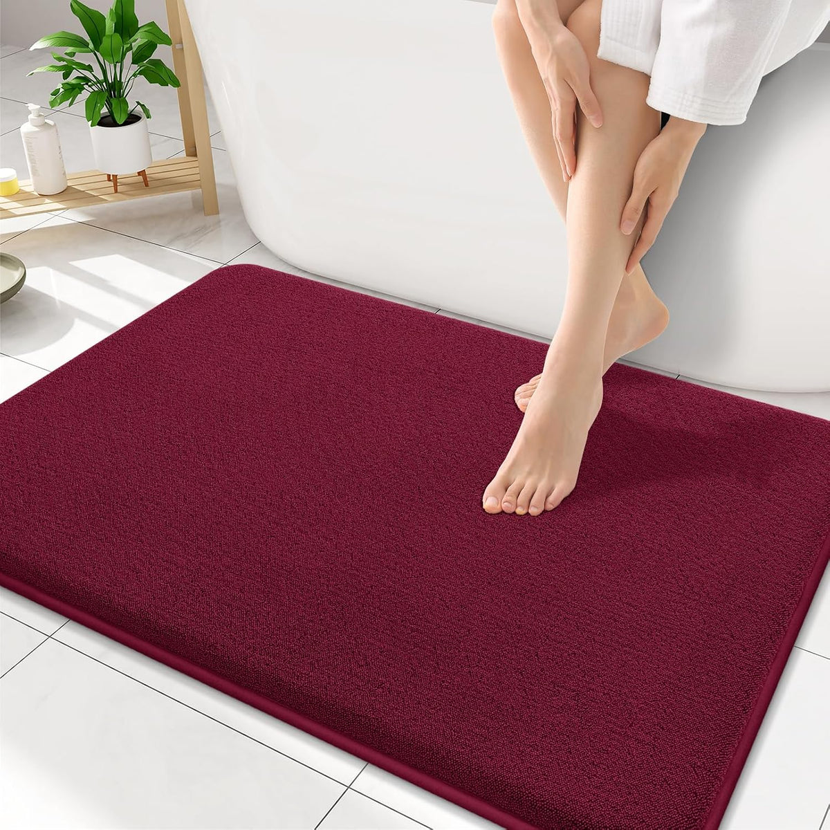 Memory Foam Bath Mat 30x20, Extra Soft Absorbent Bathroom Rugs - Colors A
