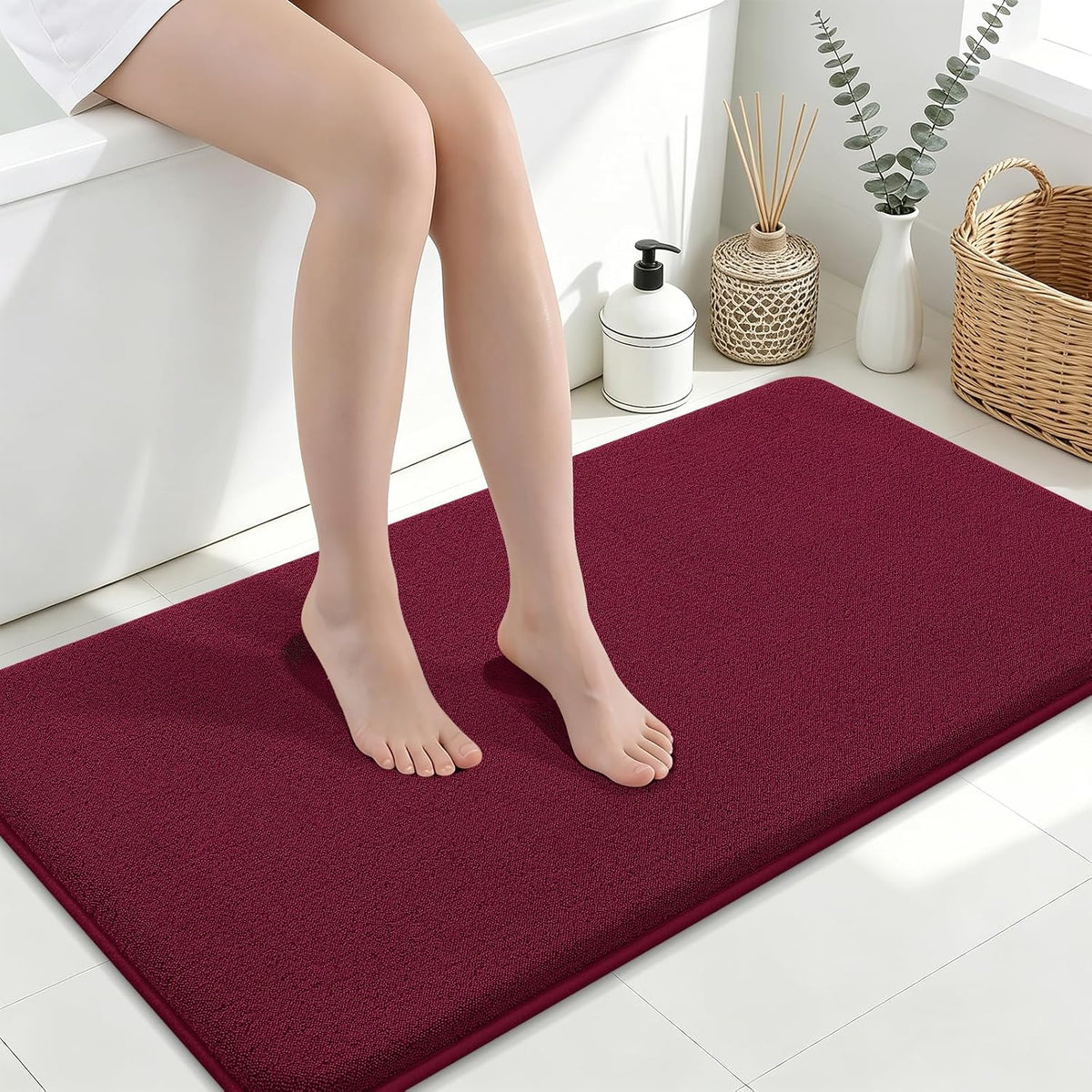 Memory Foam Bath Mat 30x20, Extra Soft Absorbent Bathroom Rugs - Colors A