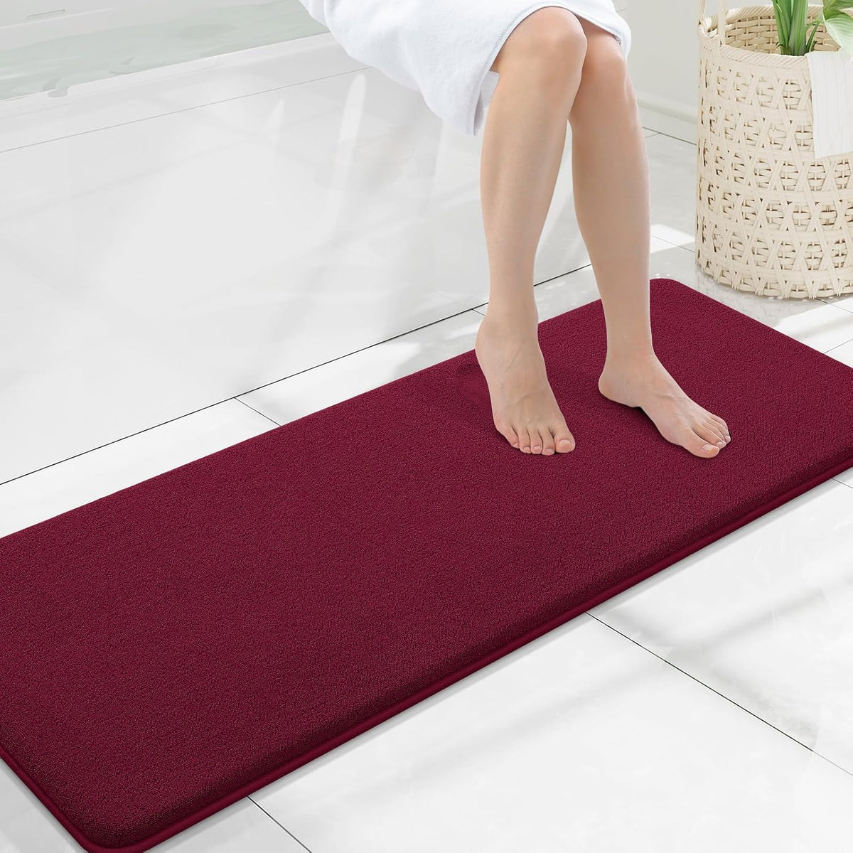 Memory Foam Bath Mat 30x20, Extra Soft Absorbent Bathroom Rugs - Colors A