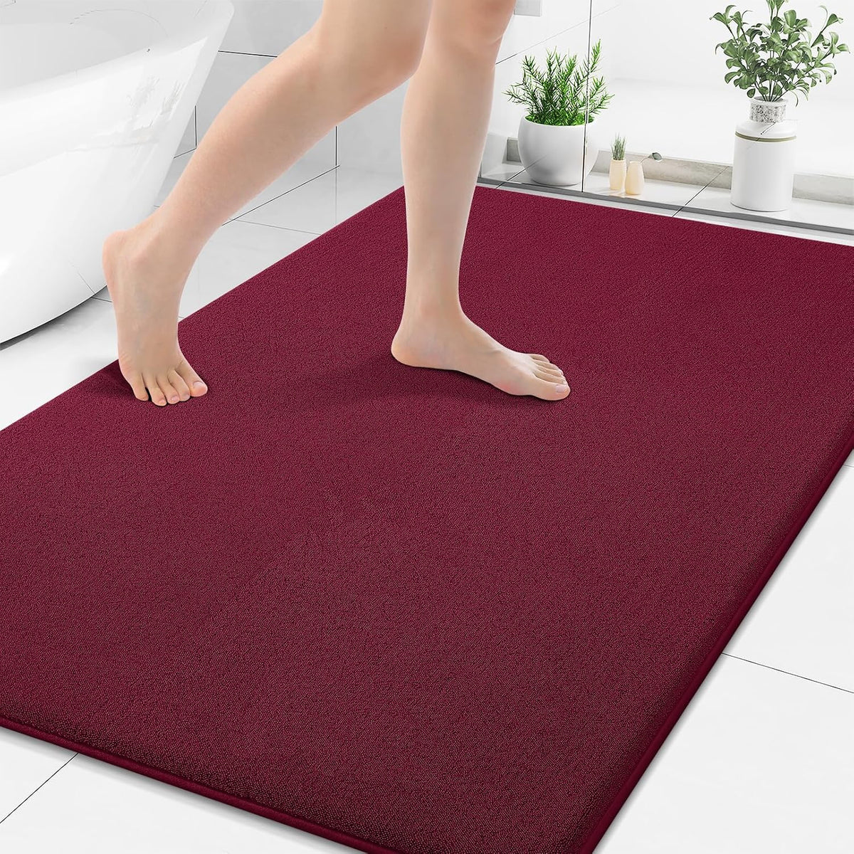 Memory Foam Bath Mat 30x20, Extra Soft Absorbent Bathroom Rugs - Colors A