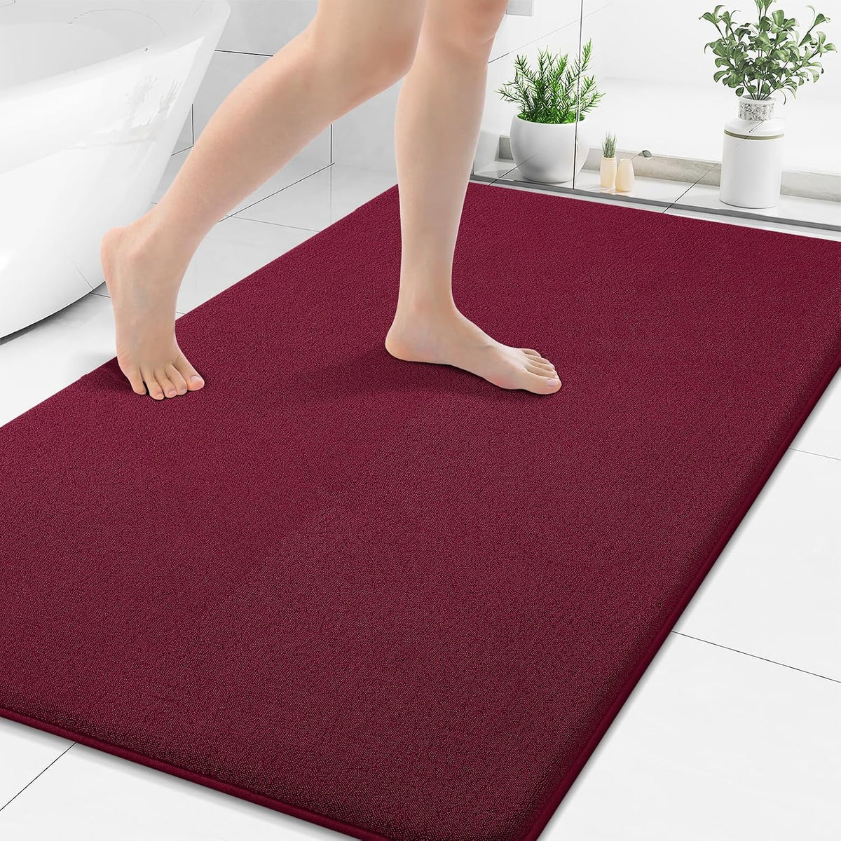 Memory Foam Bath Mat 30x20, Extra Soft Absorbent Bathroom Rugs - Colors A