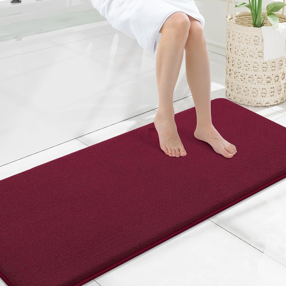 Memory Foam Bath Mat 30x20, Extra Soft Absorbent Bathroom Rugs - Colors A