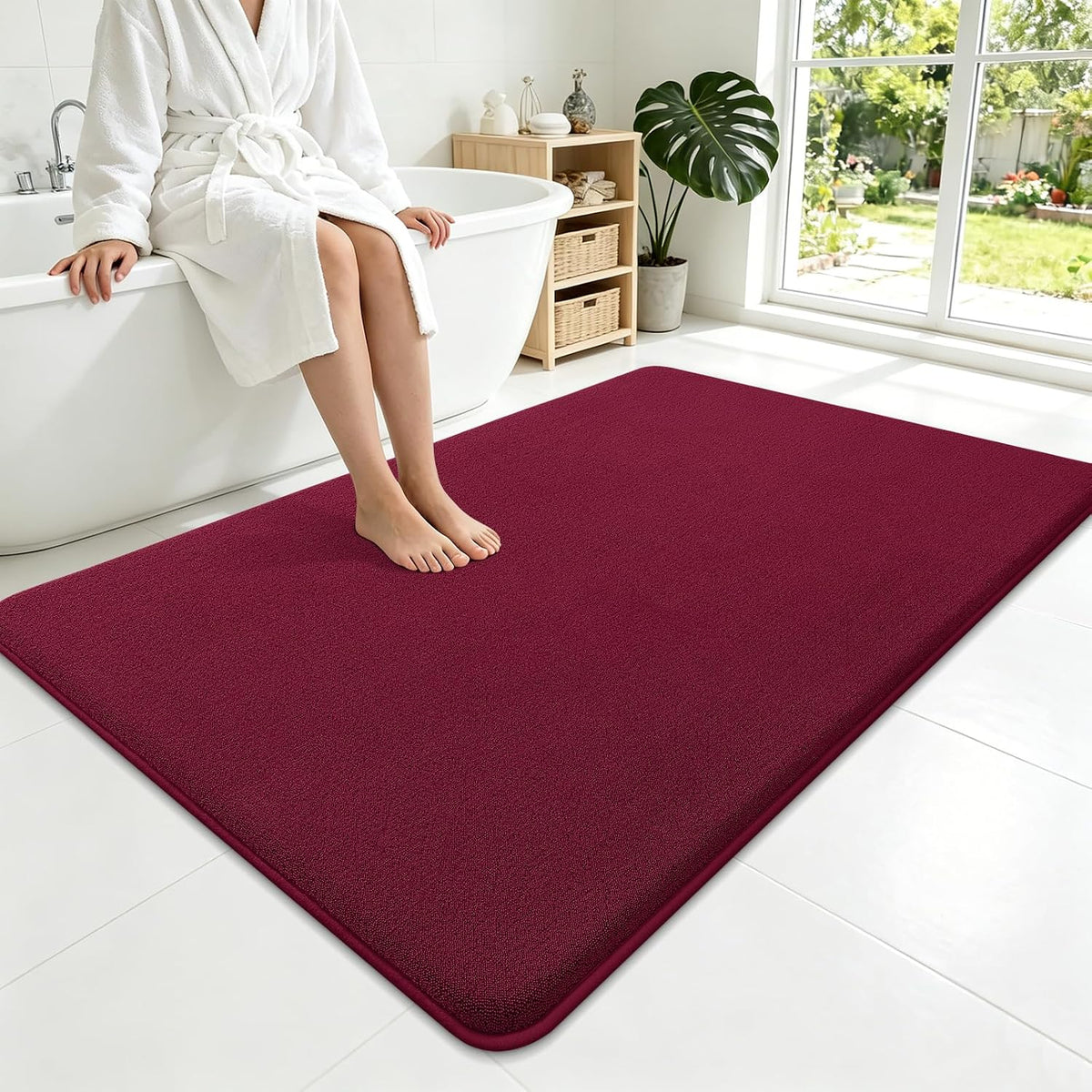 Memory Foam Bath Mat 30x20, Extra Soft Absorbent Bathroom Rugs - Colors A