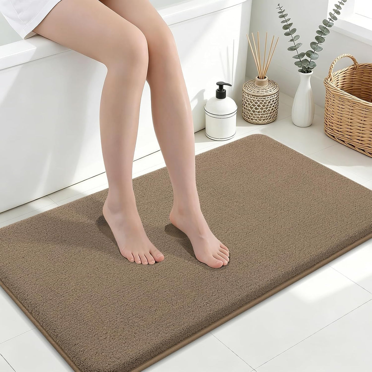 Memory Foam Bath Mat 30x20, Extra Soft Absorbent Bathroom Rugs - Colors A