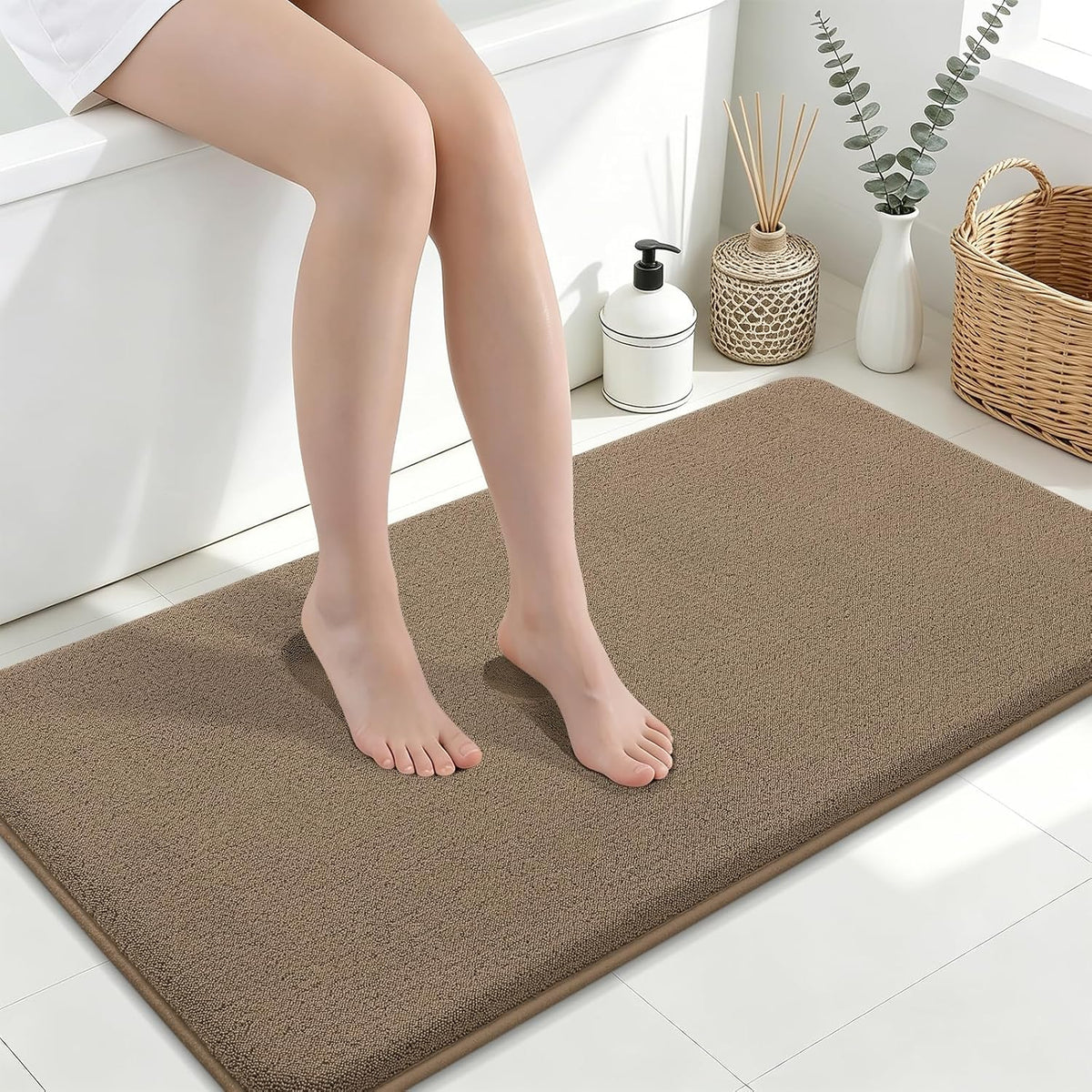 Memory Foam Bath Mat 30x20, Extra Soft Absorbent Bathroom Rugs - Colors A