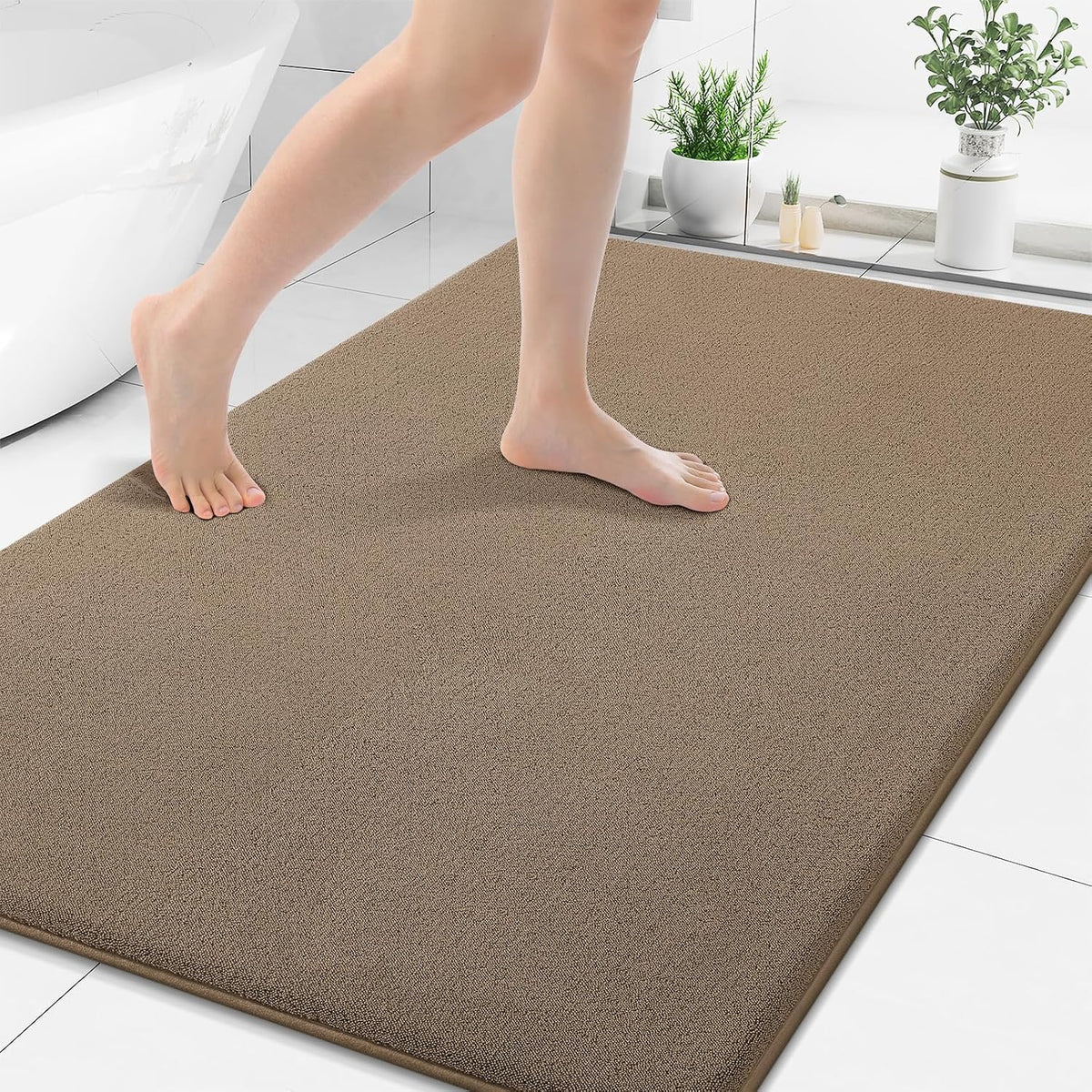 Memory Foam Bath Mat 30x20, Extra Soft Absorbent Bathroom Rugs - Colors A