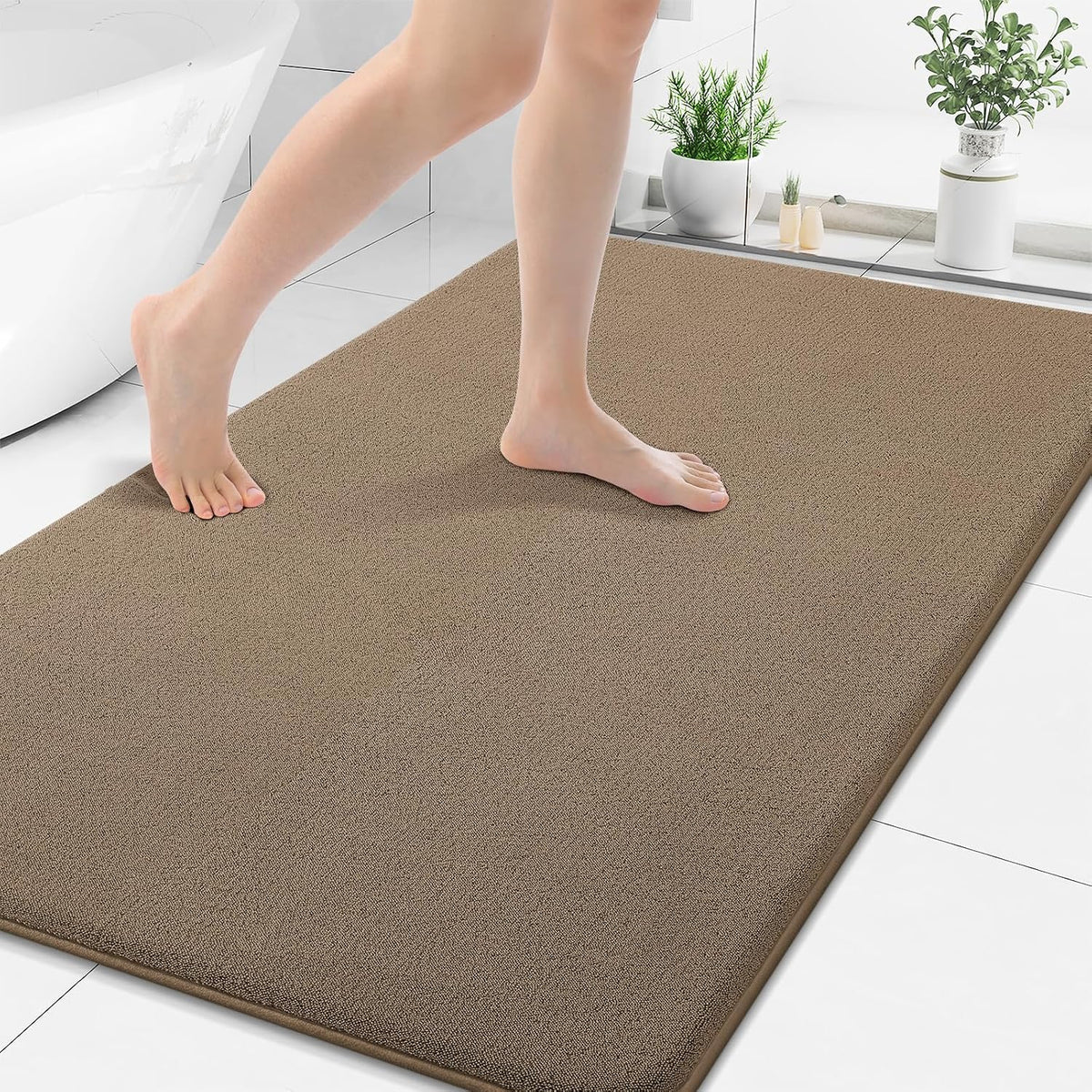Memory Foam Bath Mat 30x20, Extra Soft Absorbent Bathroom Rugs - Colors A