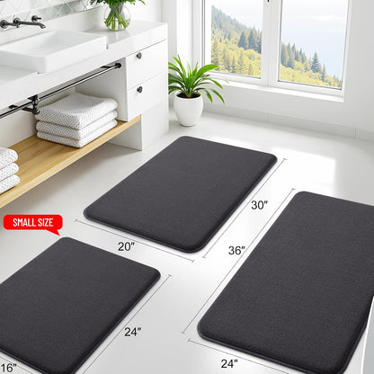 Memory Foam Bath Mat 30x20, Extra Soft Absorbent Bathroom Rugs - Colors A