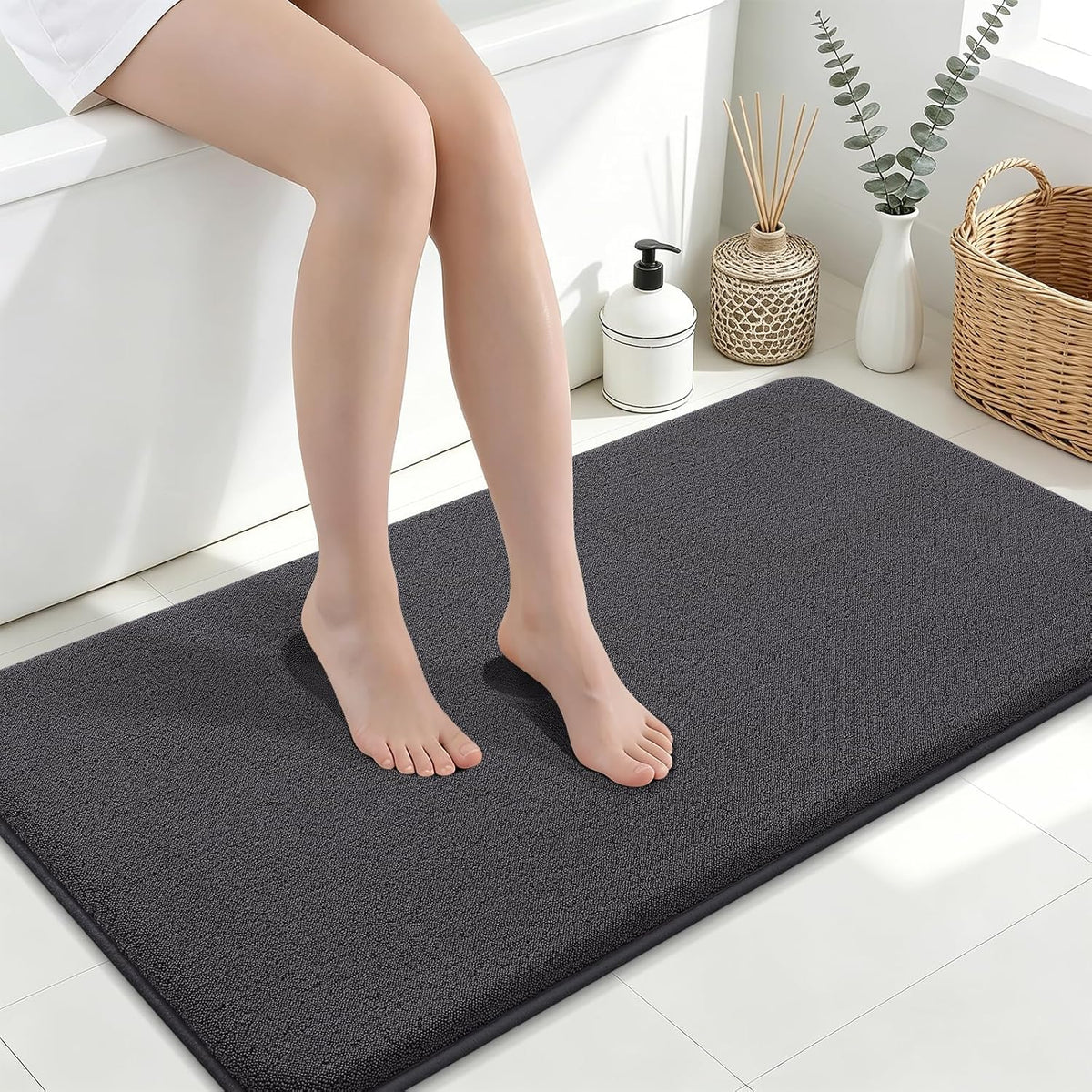 Memory Foam Bath Mat 30x20, Extra Soft Absorbent Bathroom Rugs - Colors A