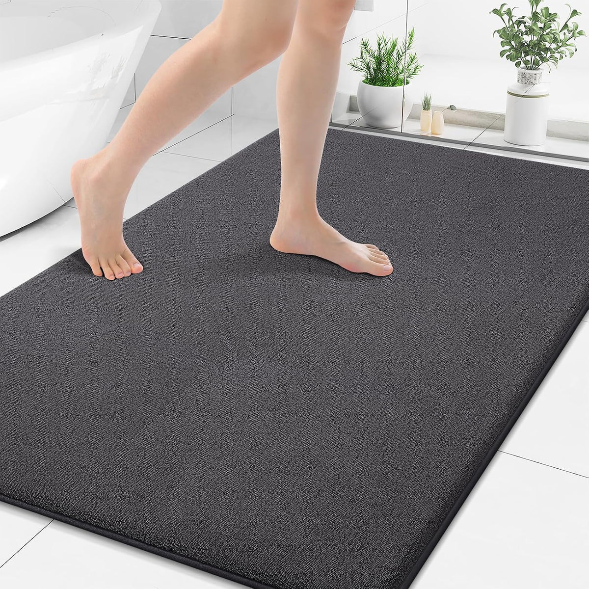 Memory Foam Bath Mat 30x20, Extra Soft Absorbent Bathroom Rugs - Colors A