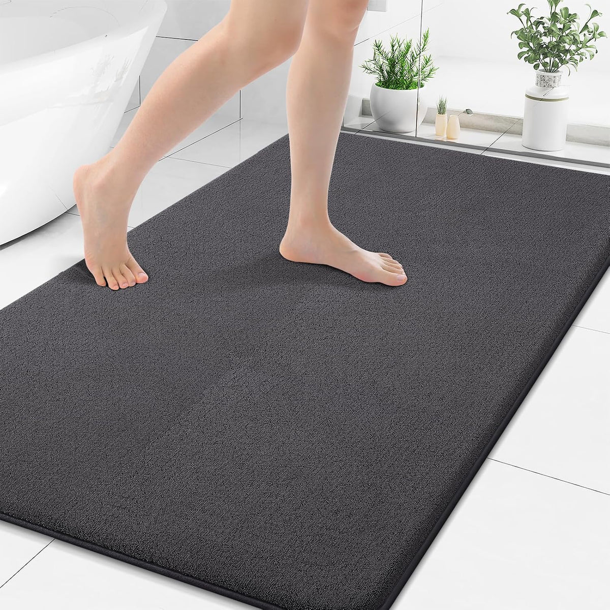Memory Foam Bath Mat 30x20, Extra Soft Absorbent Bathroom Rugs - Colors A