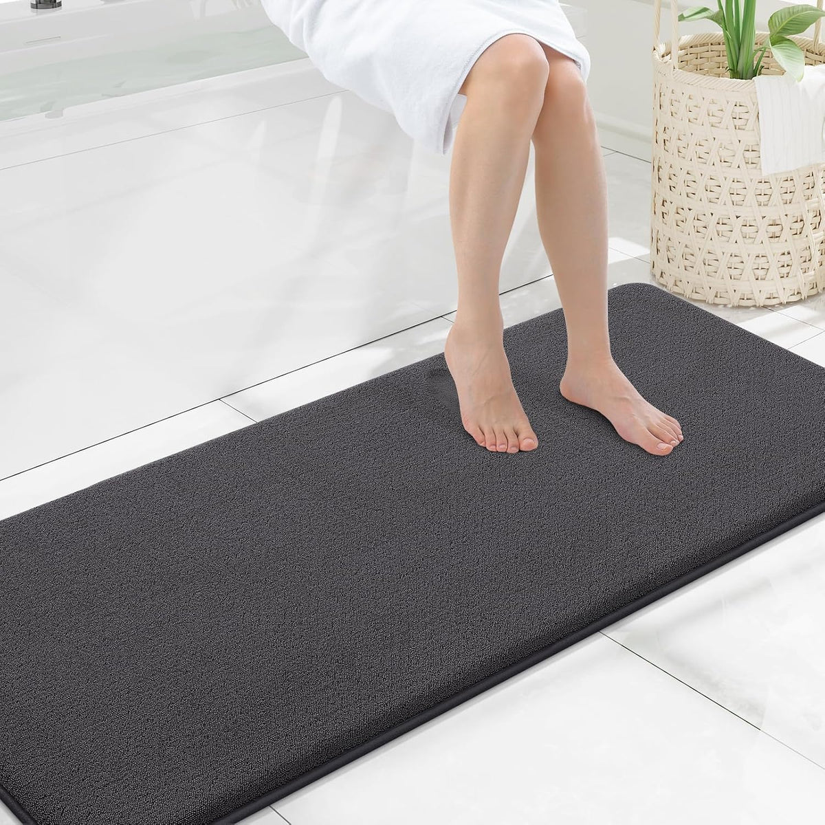 Memory Foam Bath Mat 30x20, Extra Soft Absorbent Bathroom Rugs - Colors A
