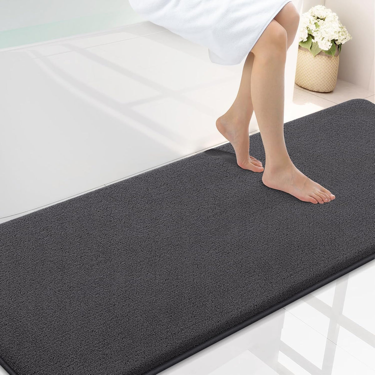 Memory Foam Bath Mat 30x20, Extra Soft Absorbent Bathroom Rugs - Colors A
