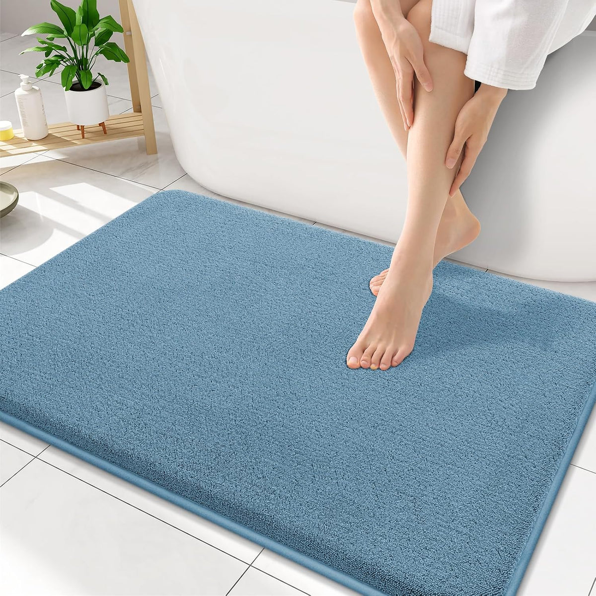 Memory Foam Bath Mat 30x20, Extra Soft Absorbent Bathroom Rugs - Colors A