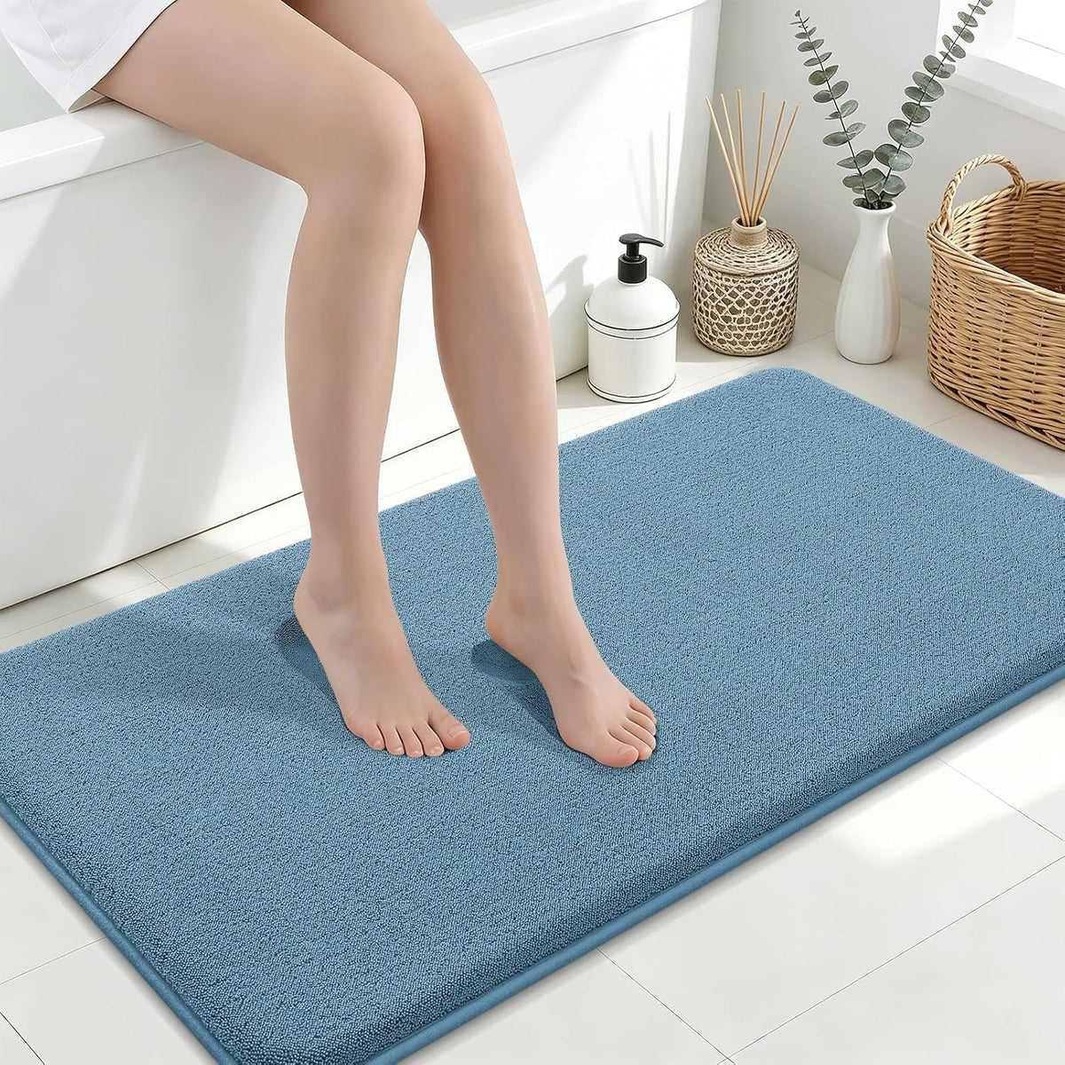 Memory Foam Bath Mat 30x20, Extra Soft Absorbent Bathroom Rugs - Colors A
