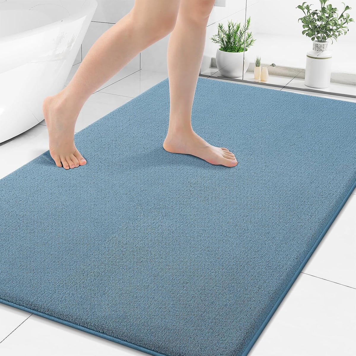 Memory Foam Bath Mat 30x20, Extra Soft Absorbent Bathroom Rugs - Colors A