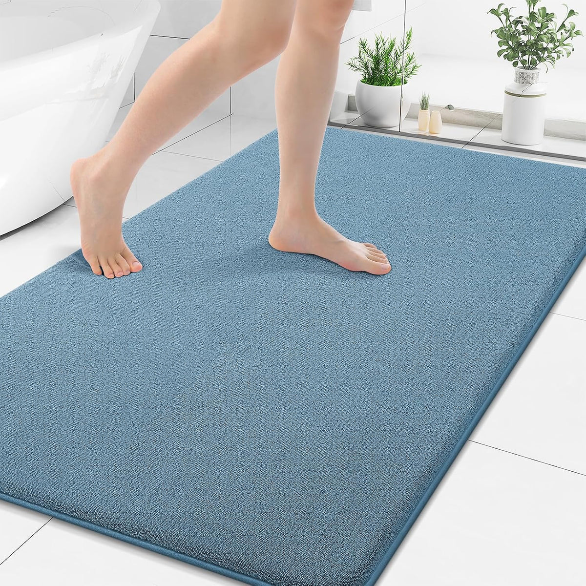 Memory Foam Bath Mat 30x20, Extra Soft Absorbent Bathroom Rugs - Colors A