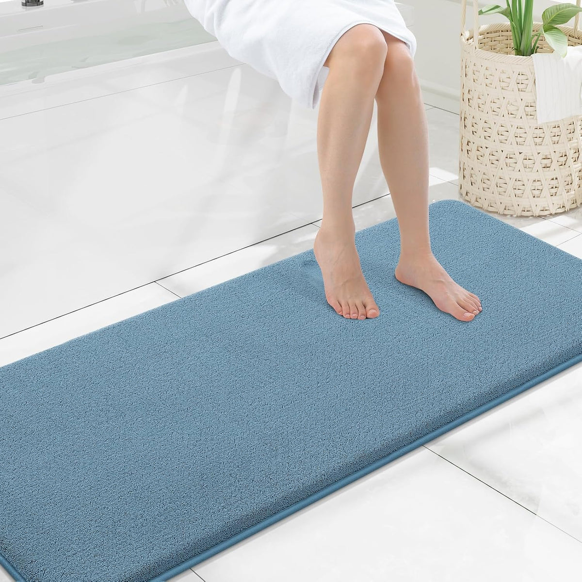 Memory Foam Bath Mat 30x20, Extra Soft Absorbent Bathroom Rugs - Colors A