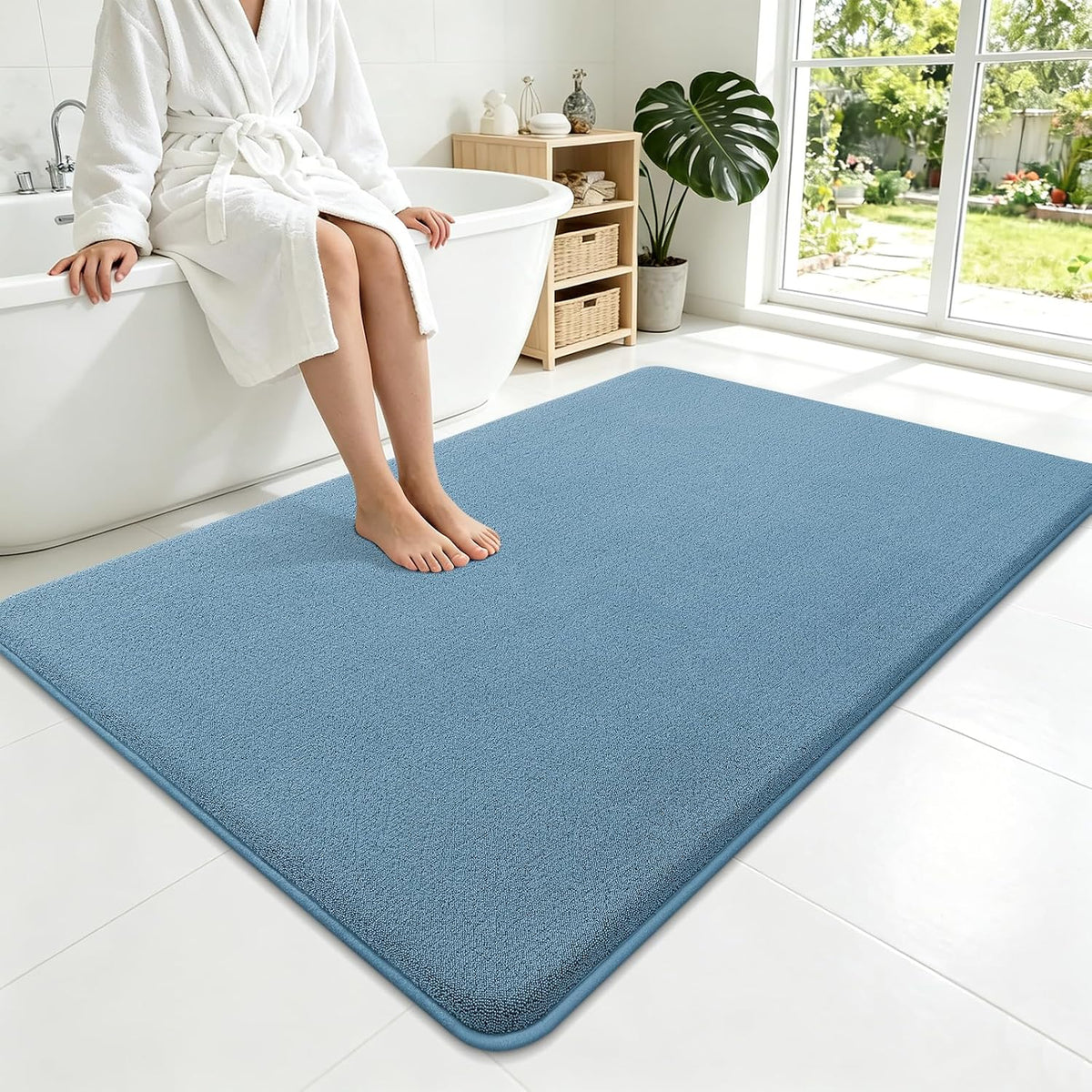 Memory Foam Bath Mat 30x20, Extra Soft Absorbent Bathroom Rugs - Colors A