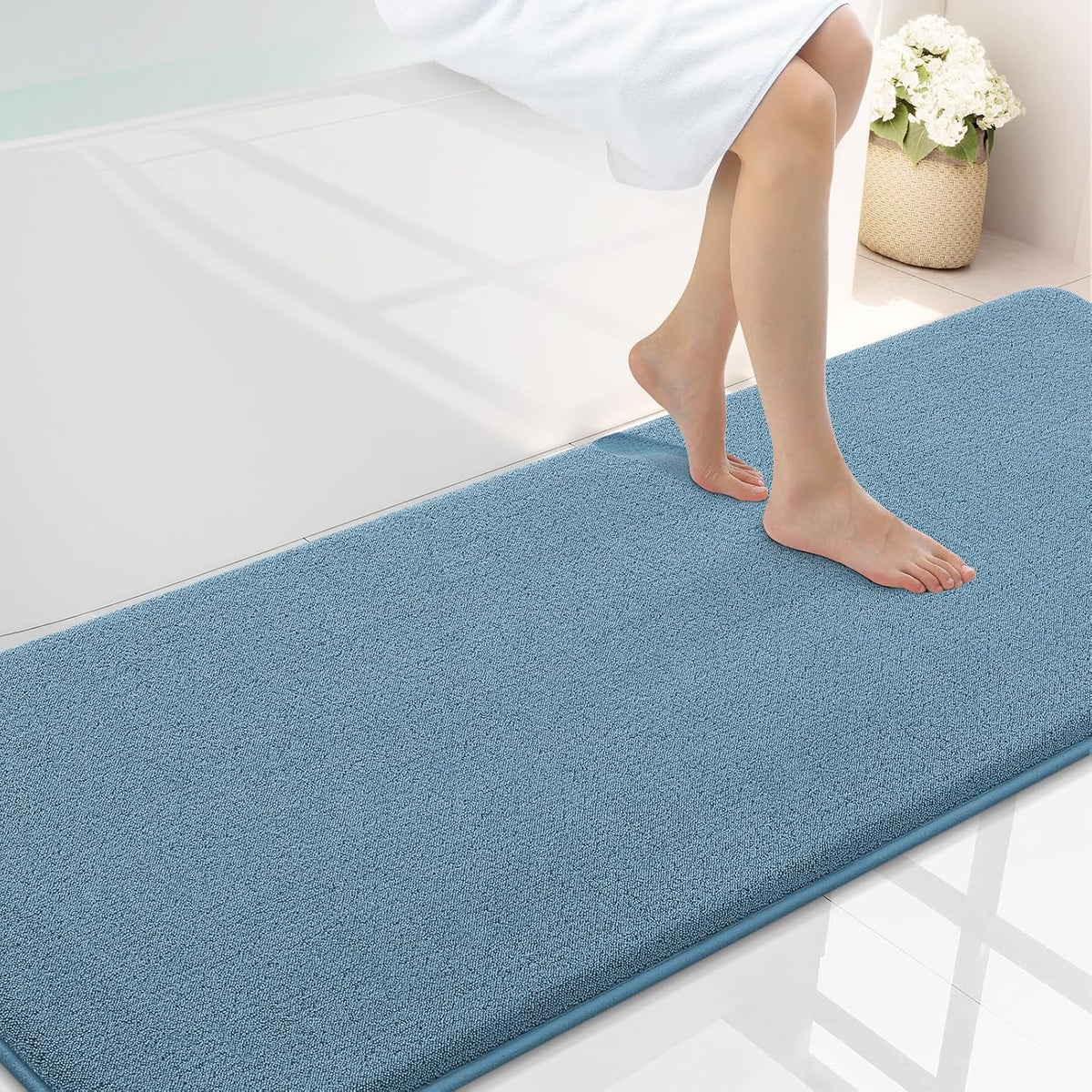 Memory Foam Bath Mat 30x20, Extra Soft Absorbent Bathroom Rugs - Colors A