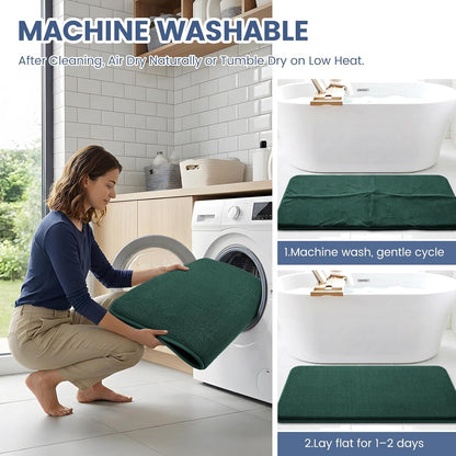 Memory Foam Bath Mat 30x20, Extra Soft Absorbent Bathroom Rugs - Colors A