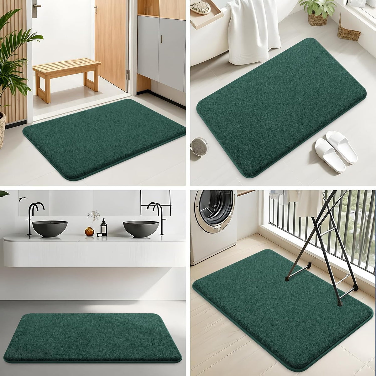 Memory Foam Bath Mat 30x20, Extra Soft Absorbent Bathroom Rugs - Colors A