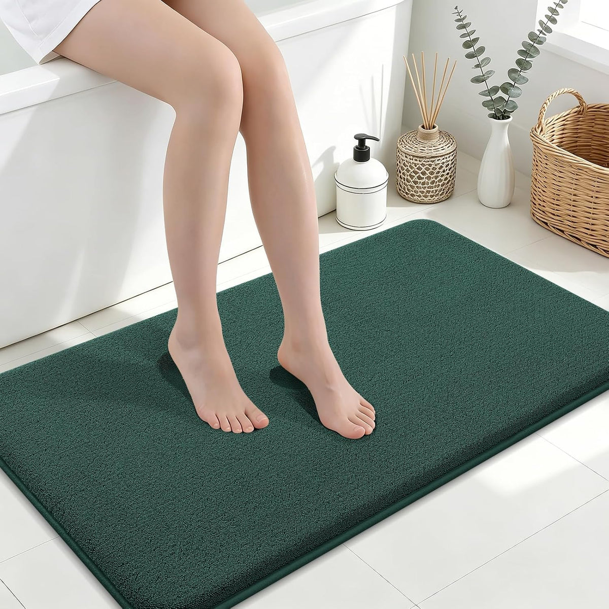 Memory Foam Bath Mat 30x20, Extra Soft Absorbent Bathroom Rugs - Colors A