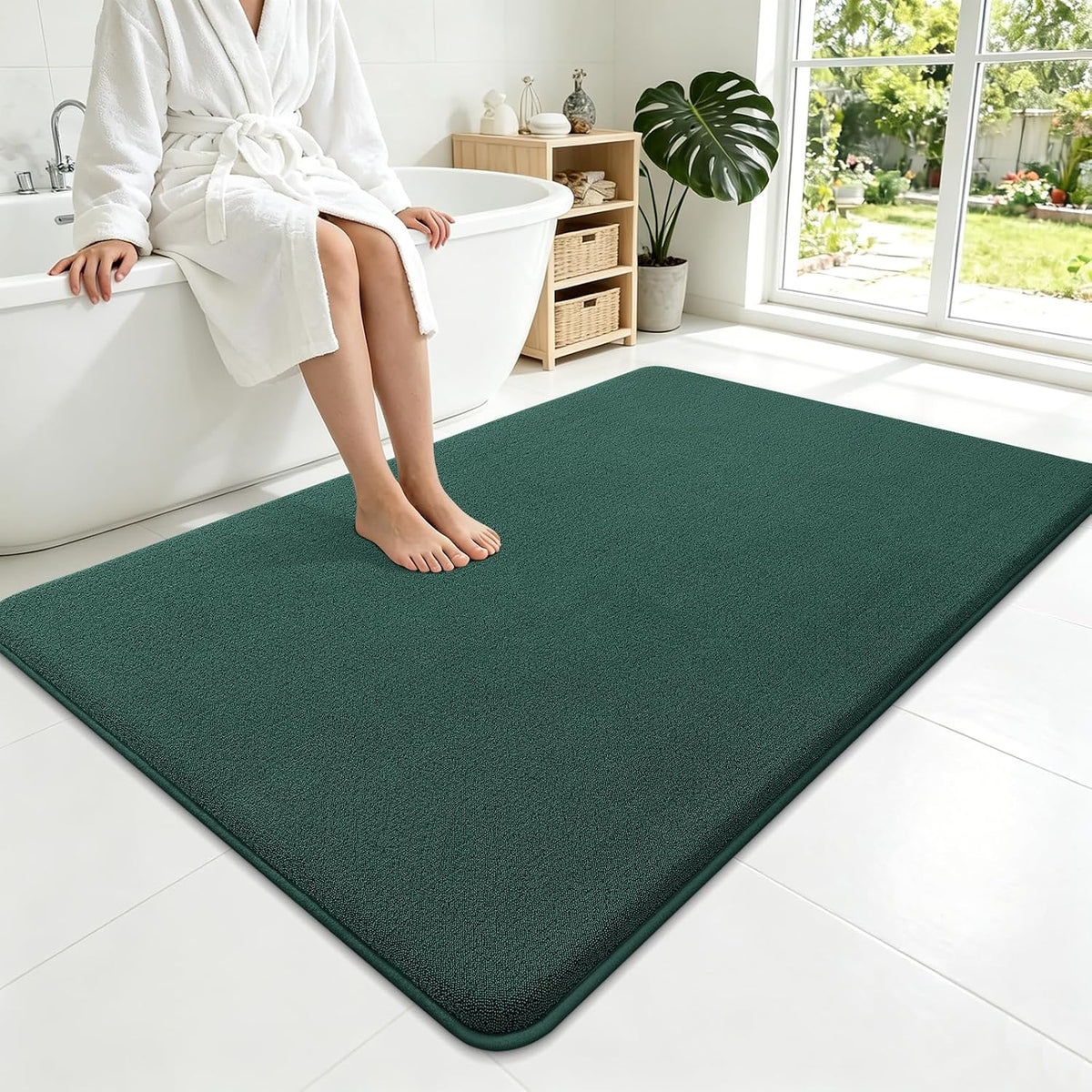 Memory Foam Bath Mat 30x20, Extra Soft Absorbent Bathroom Rugs - Colors A
