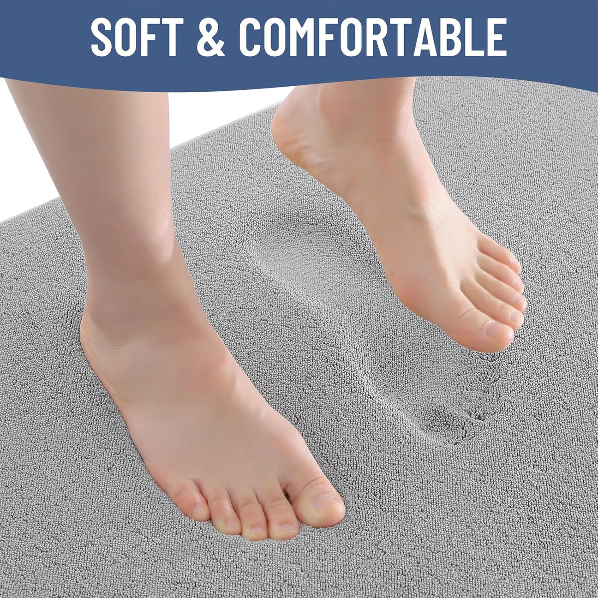 Memory Foam Bath Mat 30x20, Extra Soft Absorbent Bathroom Rugs - Colors A