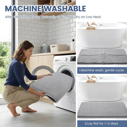 Memory Foam Bath Mat 30x20, Extra Soft Absorbent Bathroom Rugs - Colors A
