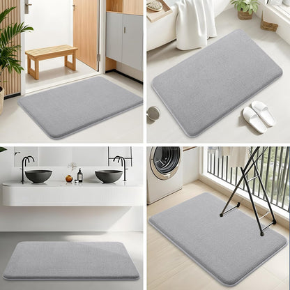 Memory Foam Bath Mat 30x20, Extra Soft Absorbent Bathroom Rugs - Colors A