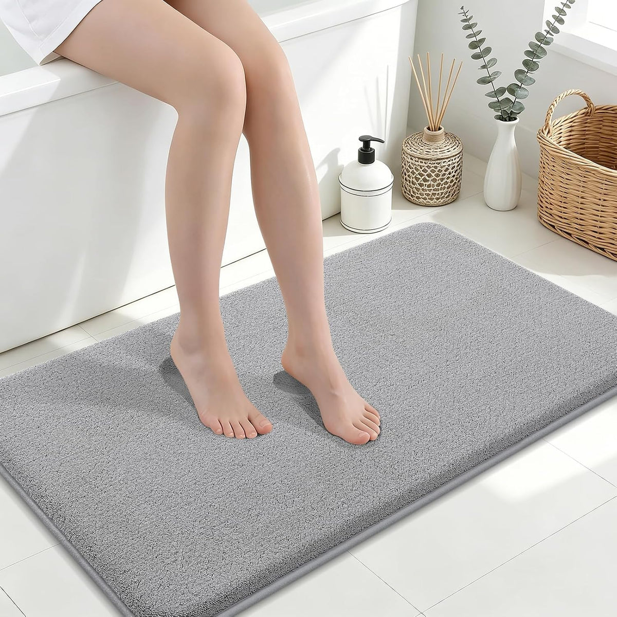Memory Foam Bath Mat 30x20, Extra Soft Absorbent Bathroom Rugs - Colors A