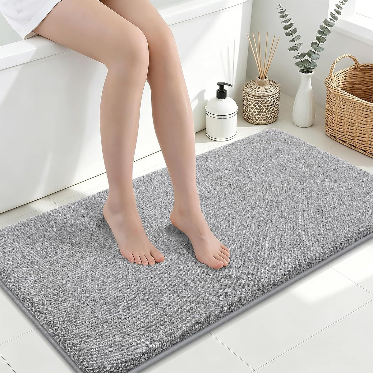 Memory Foam Bath Mat 30x20, Extra Soft Absorbent Bathroom Rugs - Colors A