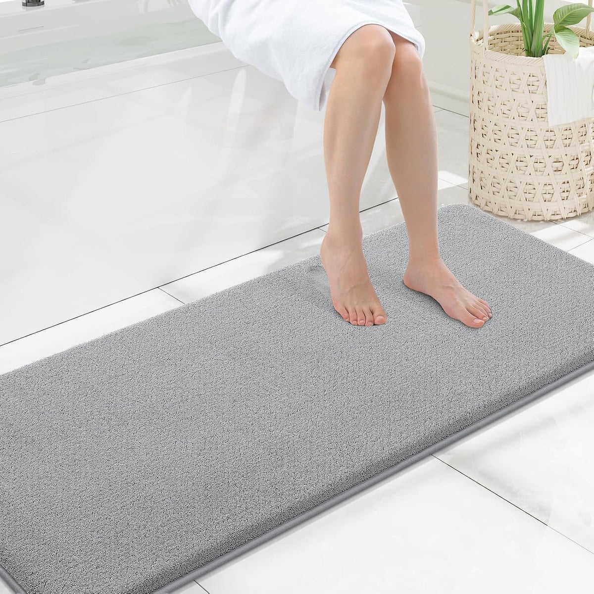 Memory Foam Bath Mat 30x20, Extra Soft Absorbent Bathroom Rugs - Colors A