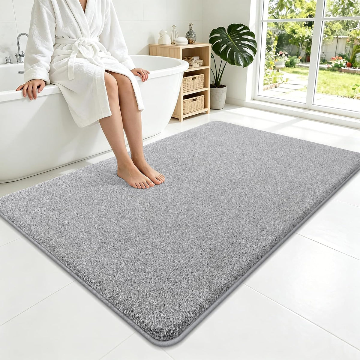 Memory Foam Bath Mat 30x20, Extra Soft Absorbent Bathroom Rugs - Colors A