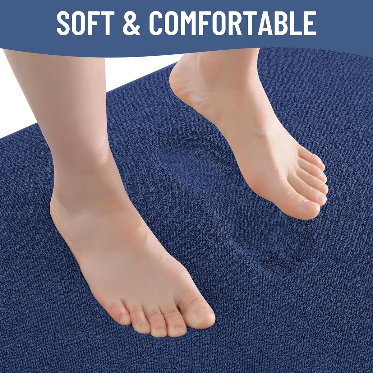 Memory Foam Bath Mat 30x20, Extra Soft Absorbent Bathroom Rugs - Colors A