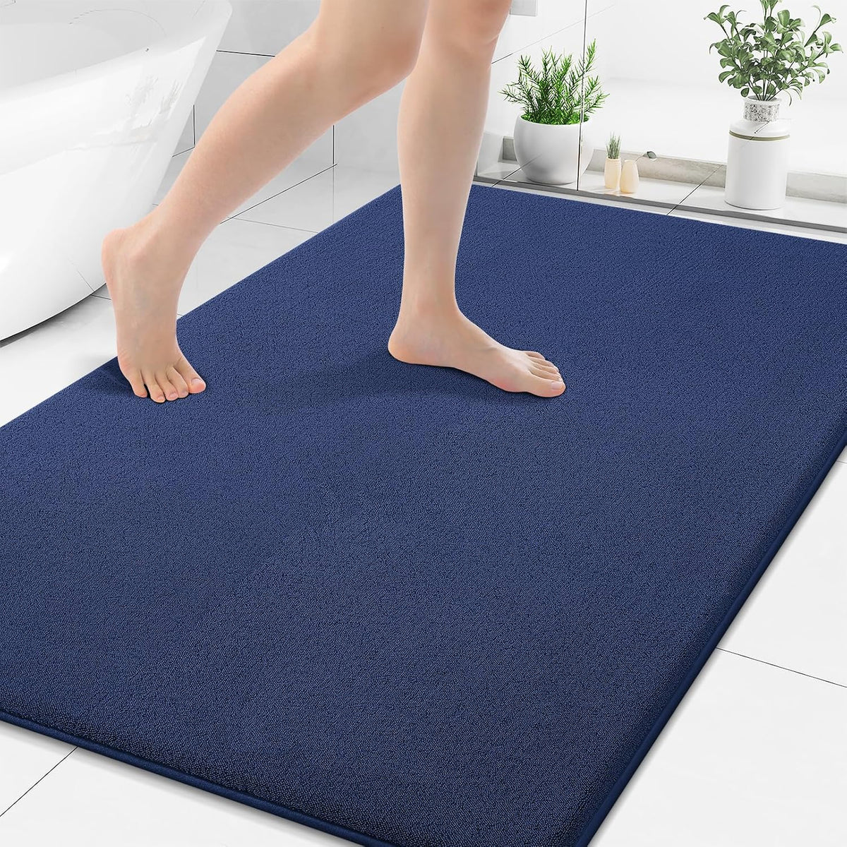 Memory Foam Bath Mat 30x20, Extra Soft Absorbent Bathroom Rugs - Colors A