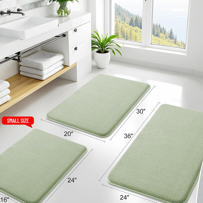 Memory Foam Bath Mat 30x20, Extra Soft Absorbent Bathroom Rugs - Colors A